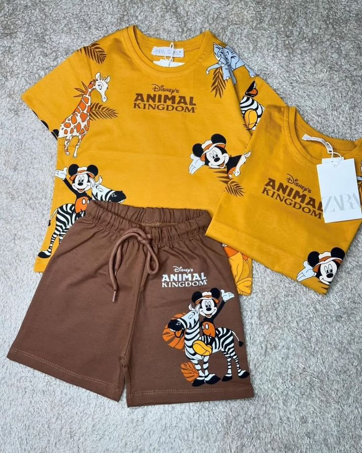 Disney Animal Kingdom Safari Set – Mustard & Brown (1–10 Years)