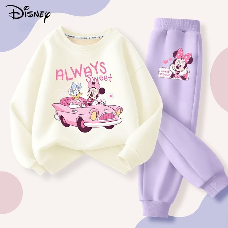 Disney Minnie & Daisy Convertible Set – Cream & Lavender (1–10 Years)