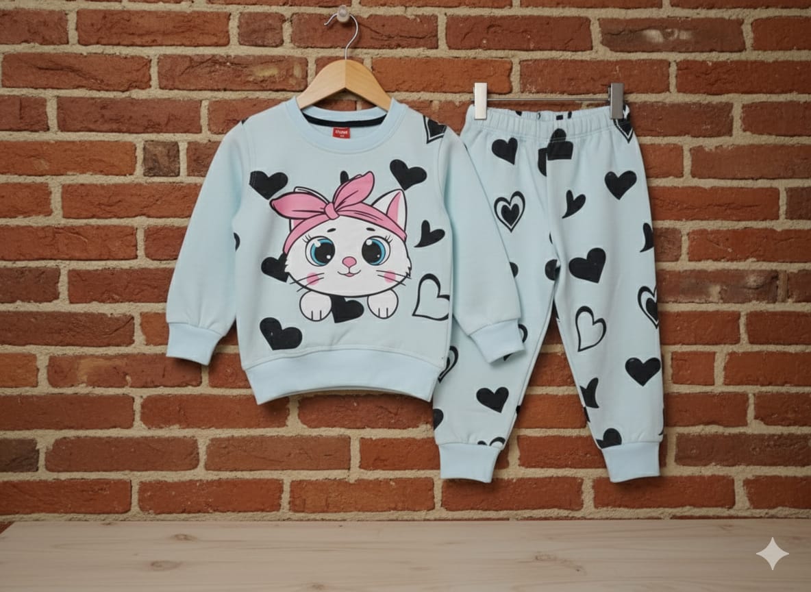 Girls Winter Cotton Fales Track Suit (1–10 Years)